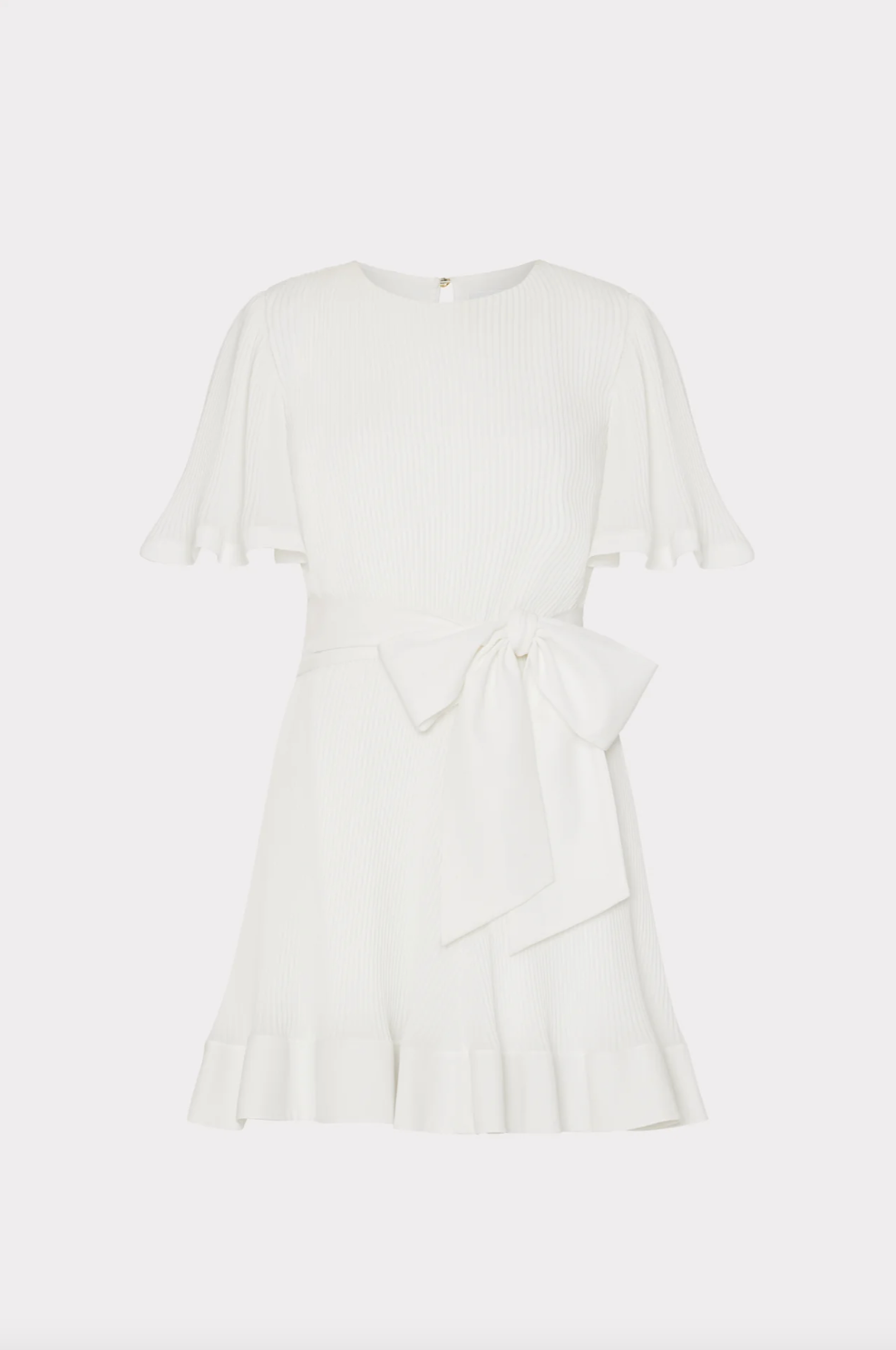 Lumi Pleated Dress - White by Milly — view 3