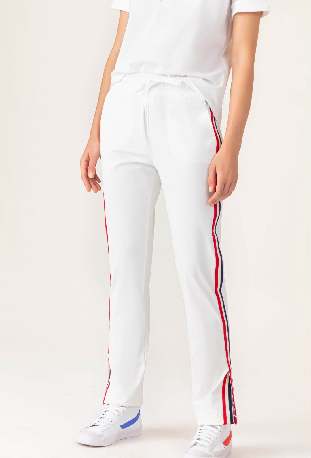 Deborah Tech Jersey Trousers - Blanc by Indies | 25 South Boutiques