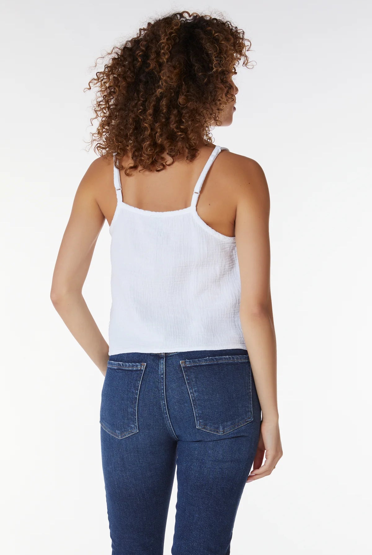 Spaghetti Strap Tank - White by Bobi — view 3