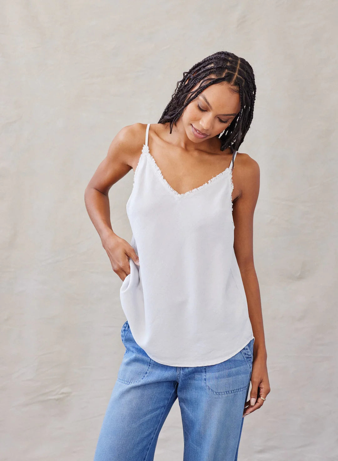 Frayed Edge Camisole - Foggy Sky by Bella Dahl — alternate view