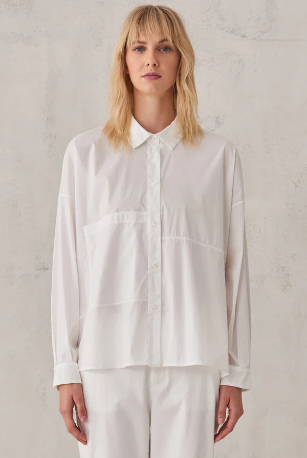 Oversized Pocket Blouse - White by Transit Par-Such | 25 South Boutiques