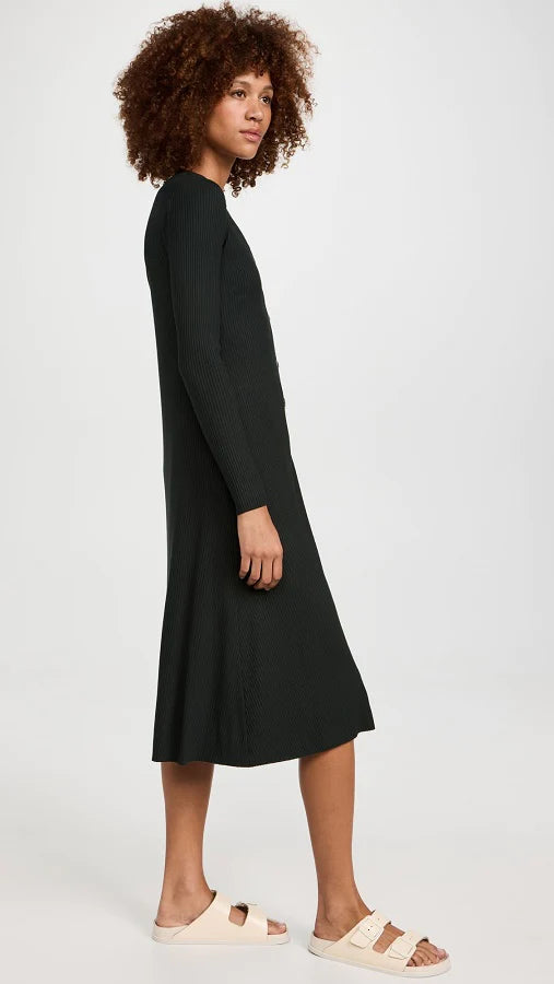 A Coste Flare Cardigan Dress - Dark Cedar — view 3