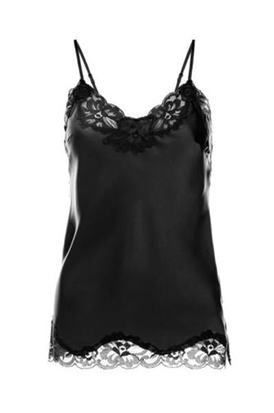 Floral Lace Silk Cami - Black by Gold Hawk | 25 South Boutiques