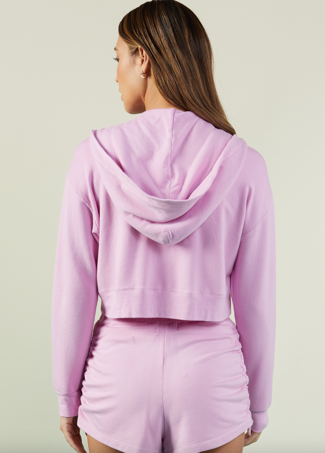 Supersoft Terry Zip Up Hoodie - Pink Lavender by Monrow — alternate view