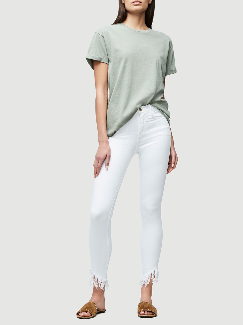 Le High Skinny Shredded Raw - Blanc by Frame — view 5