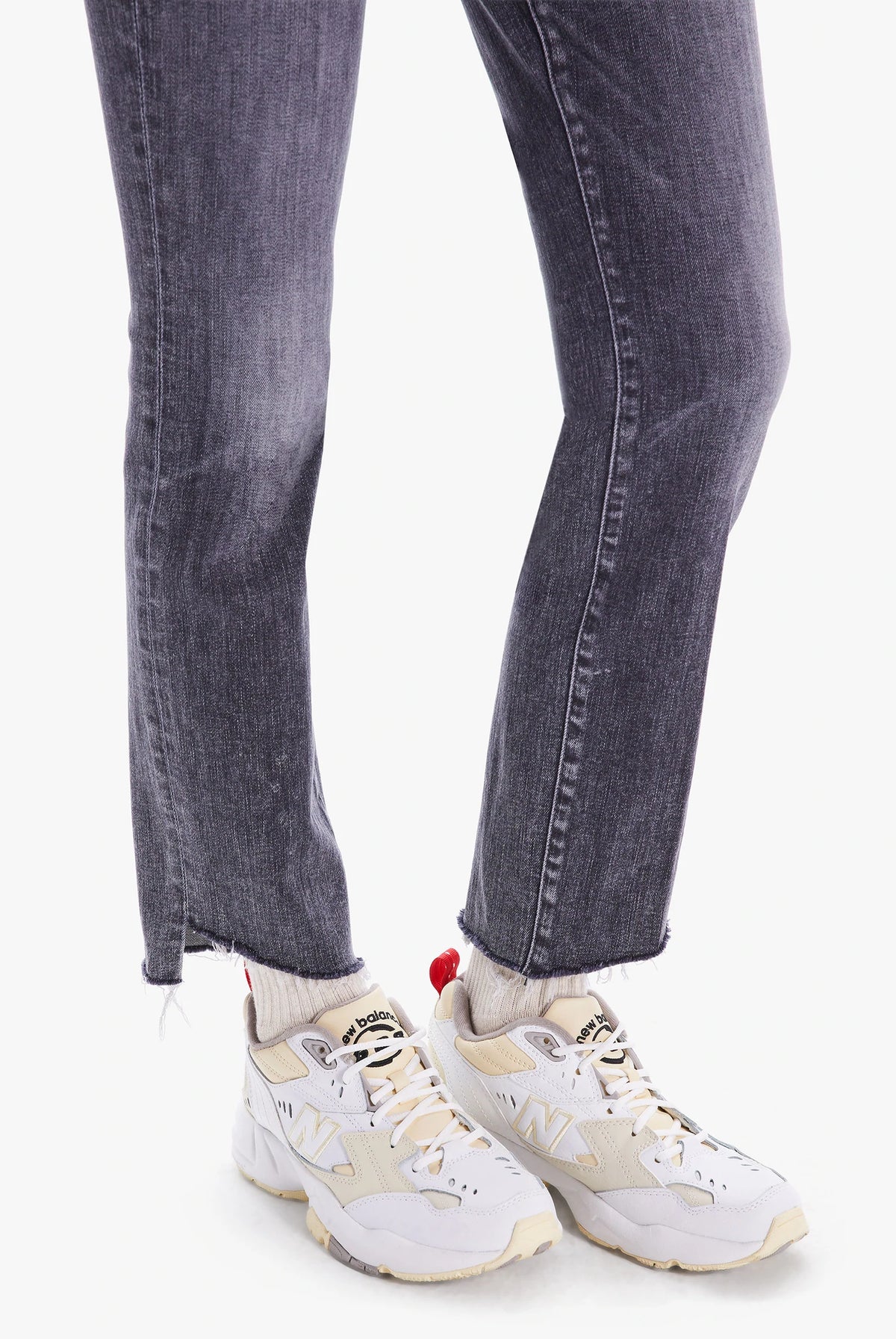 High Waisted Rascal Ankle Step Fray - Night Garden by MOTHER — view 3