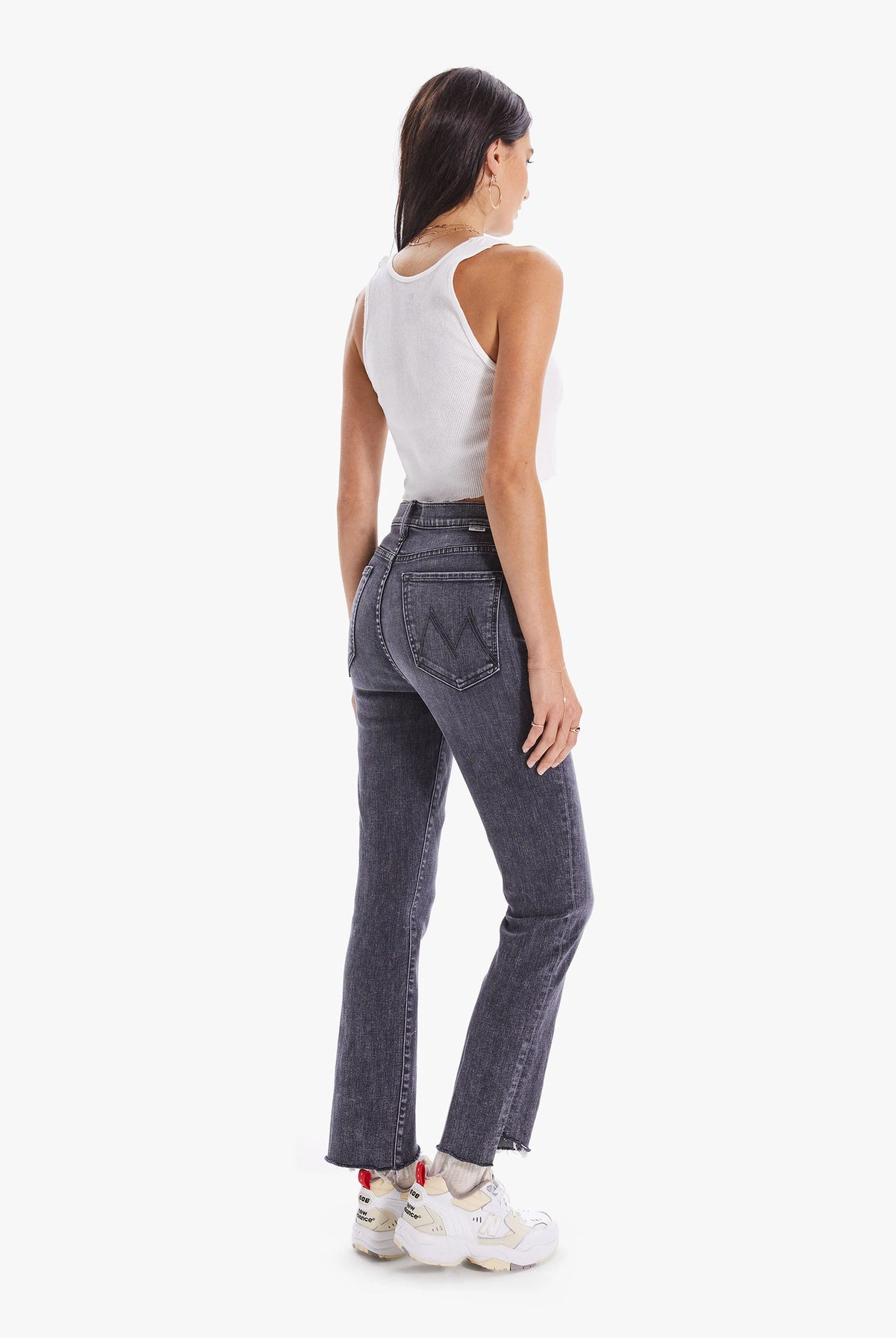 High Waisted Rascal Ankle Step Fray - Night Garden by MOTHER — alternate view