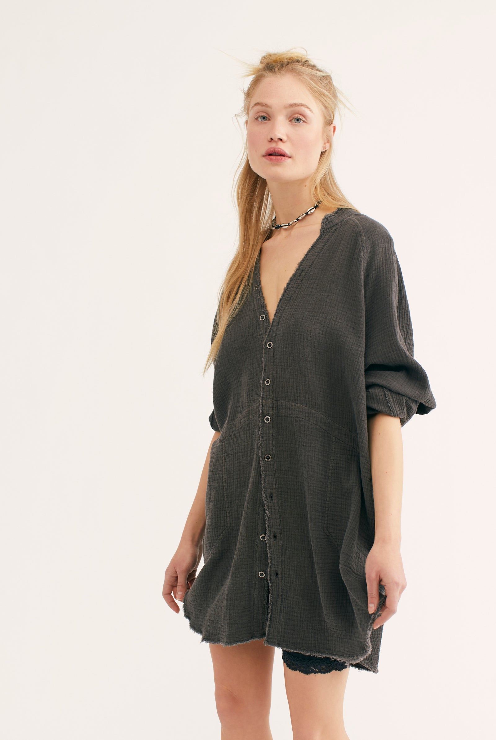Summer Daydream Button Down - Washed Black by Free People | 25 South Boutiques