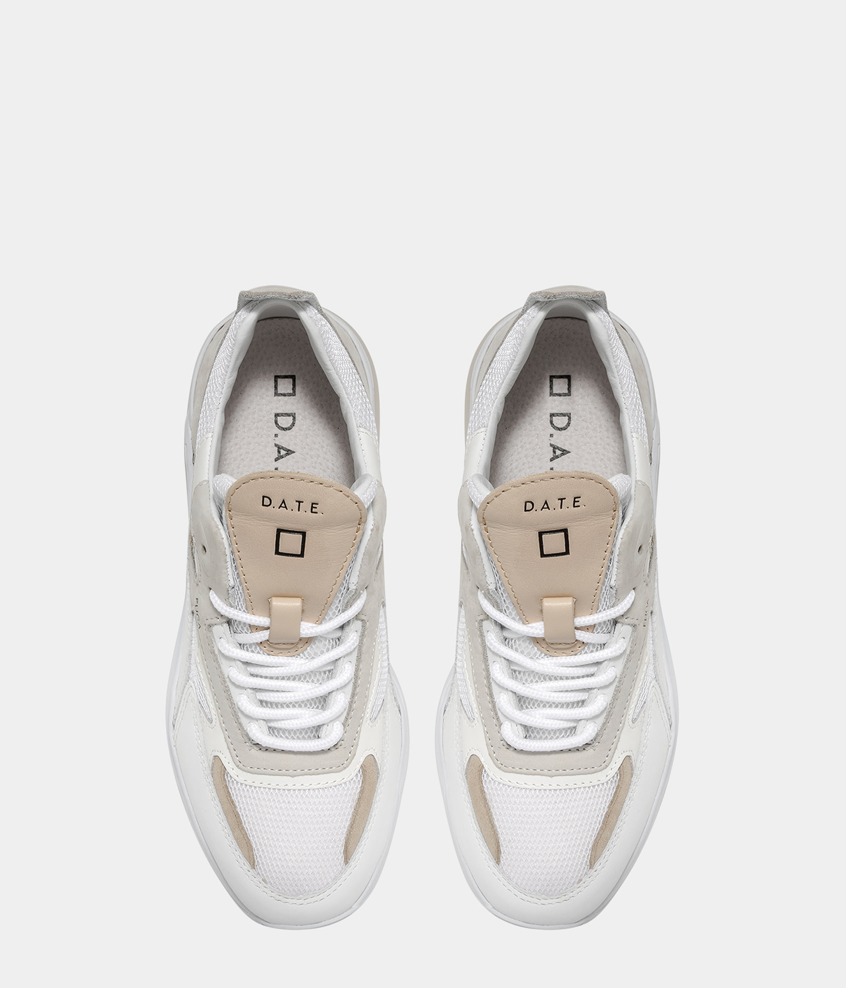 Fuga Mesh Sneakers - White Cuoio by D.A.T.E. — view 4