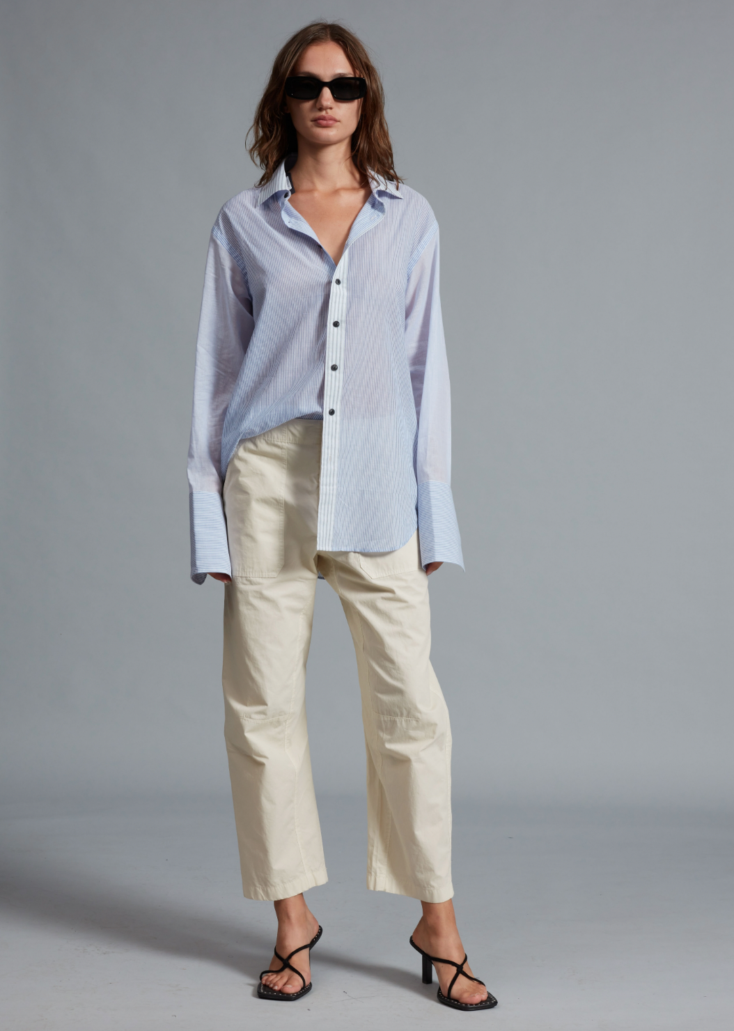 Diana Striped Shirt - Blue Multi Stripe by Rag & Bone — alternate view