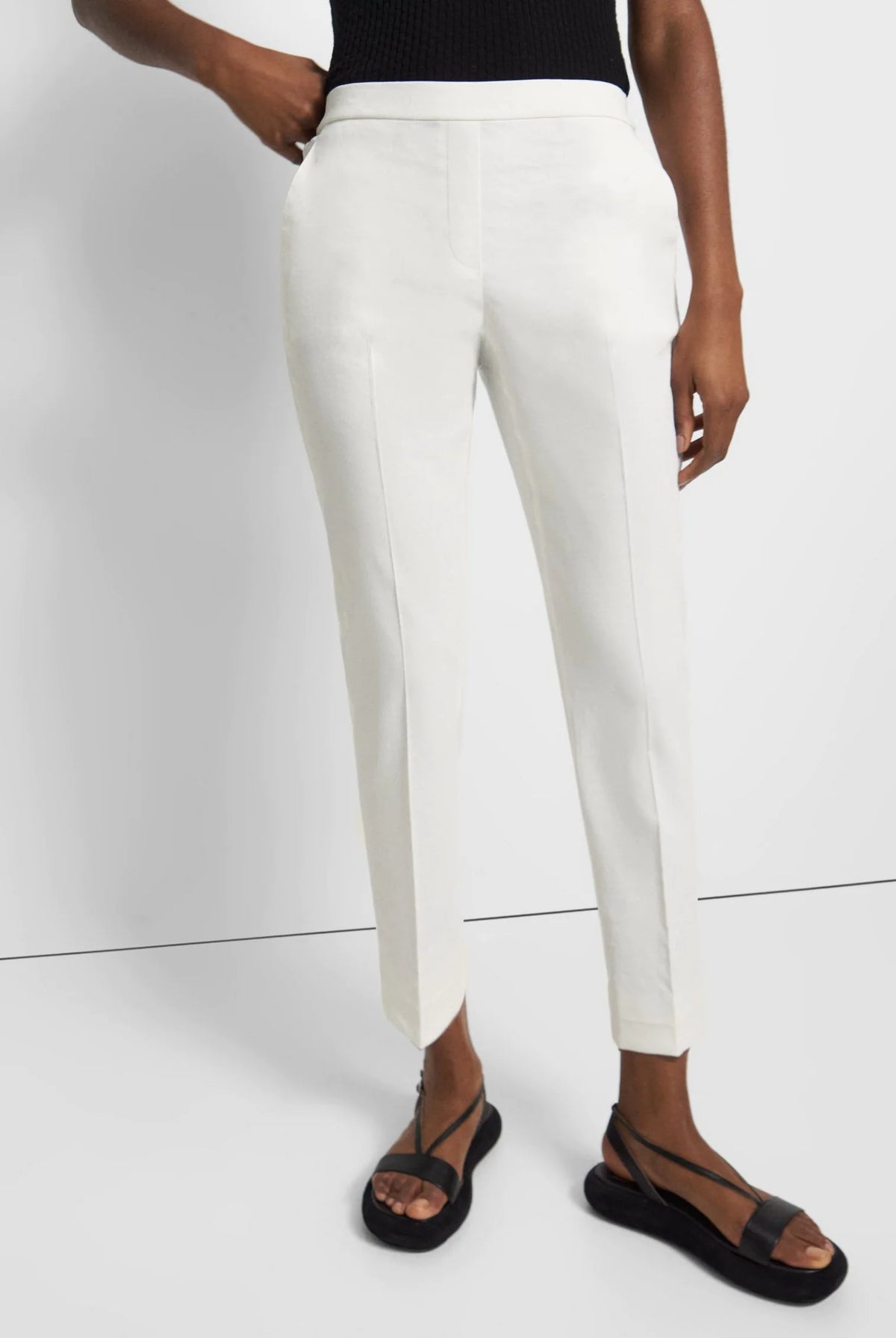 Treeca Pants - White by Theory — alternate view