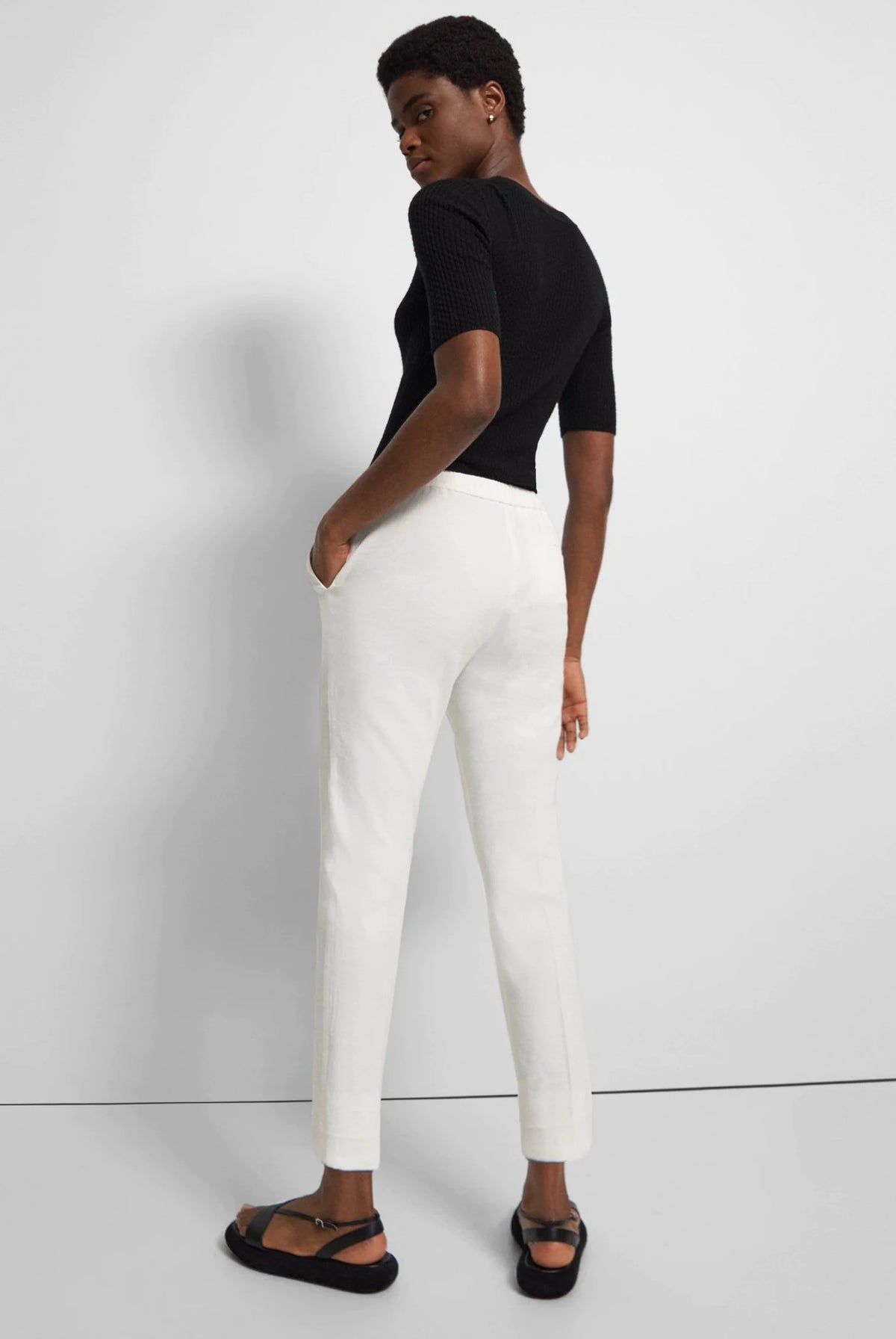 Treeca Pants - White by Theory — view 4