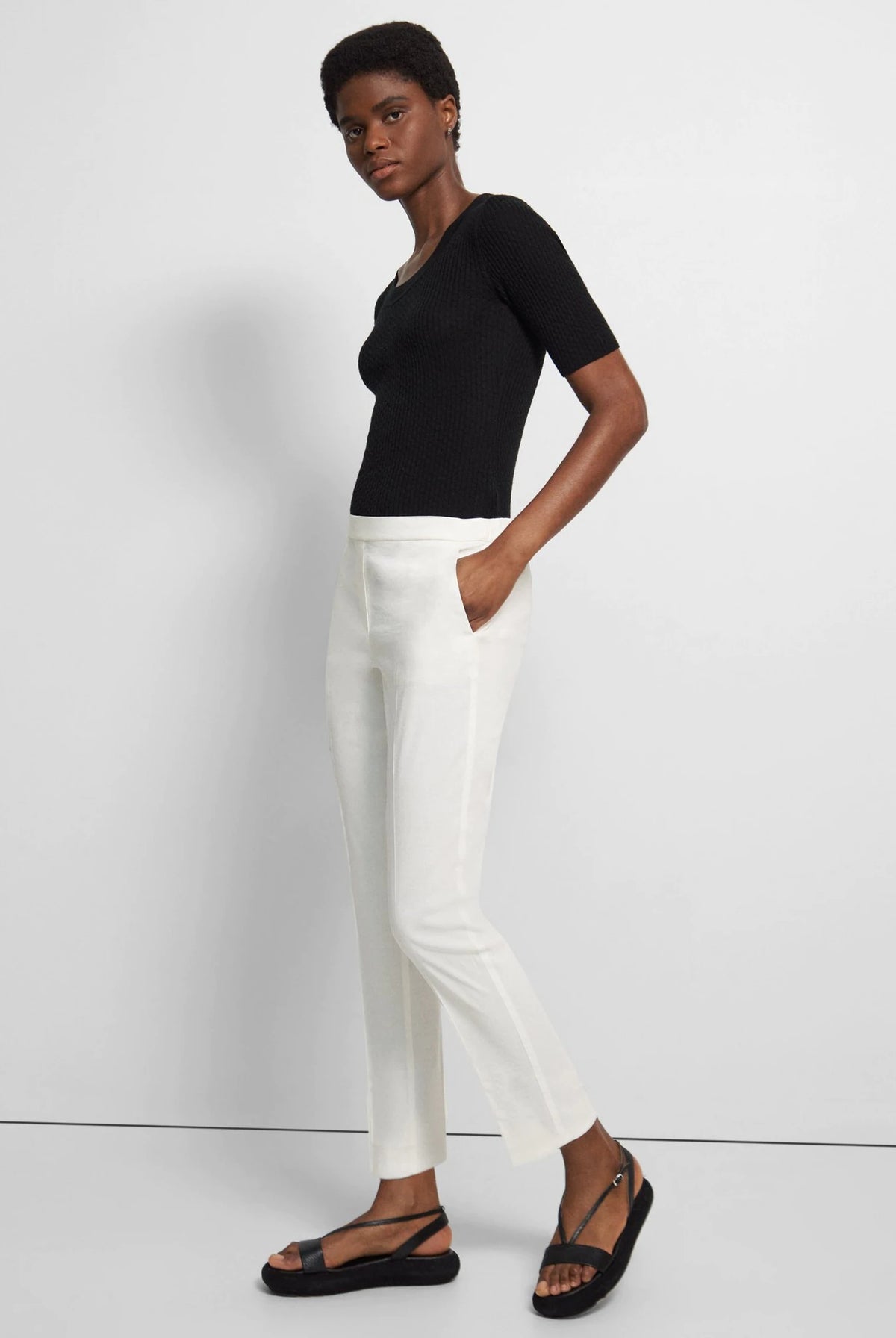 Treeca Pants - White by Theory | 25 South Boutiques