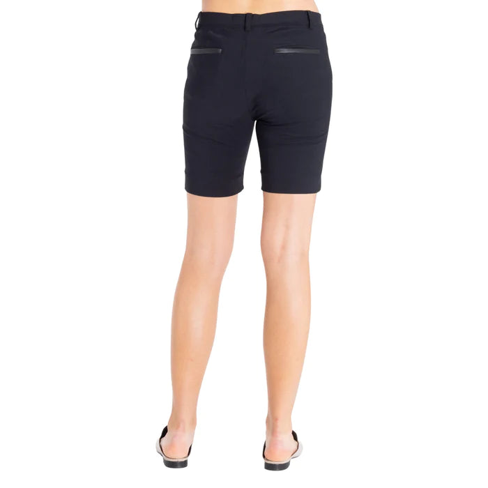 Tyler Stretch Chino Shorts - Black by Elaine Kim — view 3
