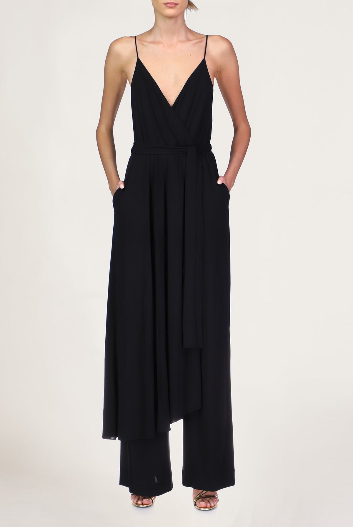 Abigail Jersey Jumpsuit - Black by Halston | 25 South Boutiques