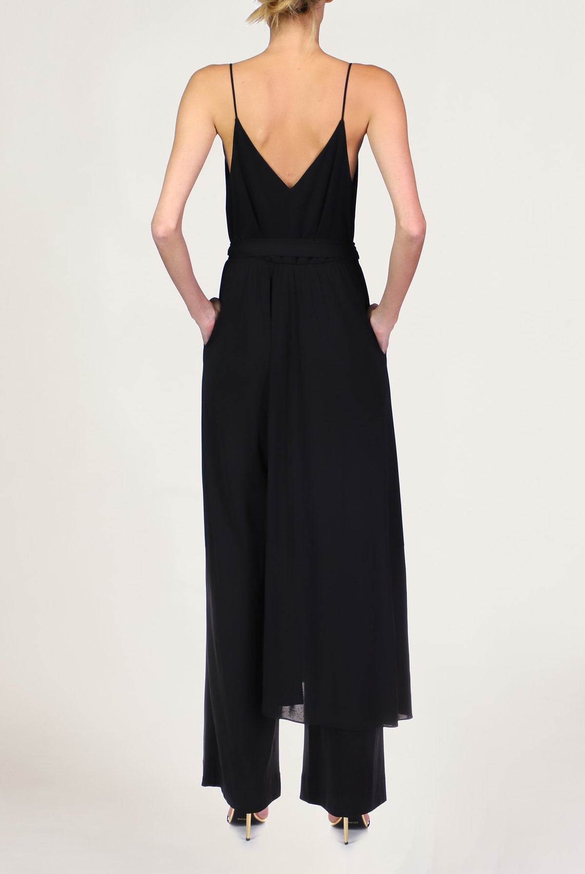 Abigail Jersey Jumpsuit - Black by Halston — alternate view