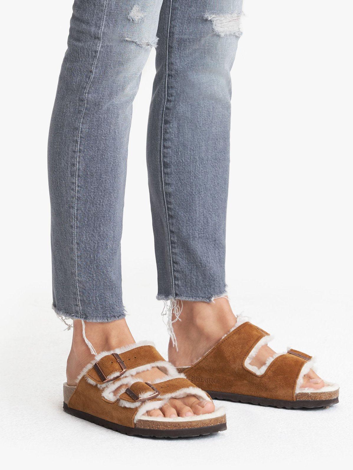 The High Waisted Looker Ankle Nick Fray Denim - Ace of Spades by MOTHER — alternate view