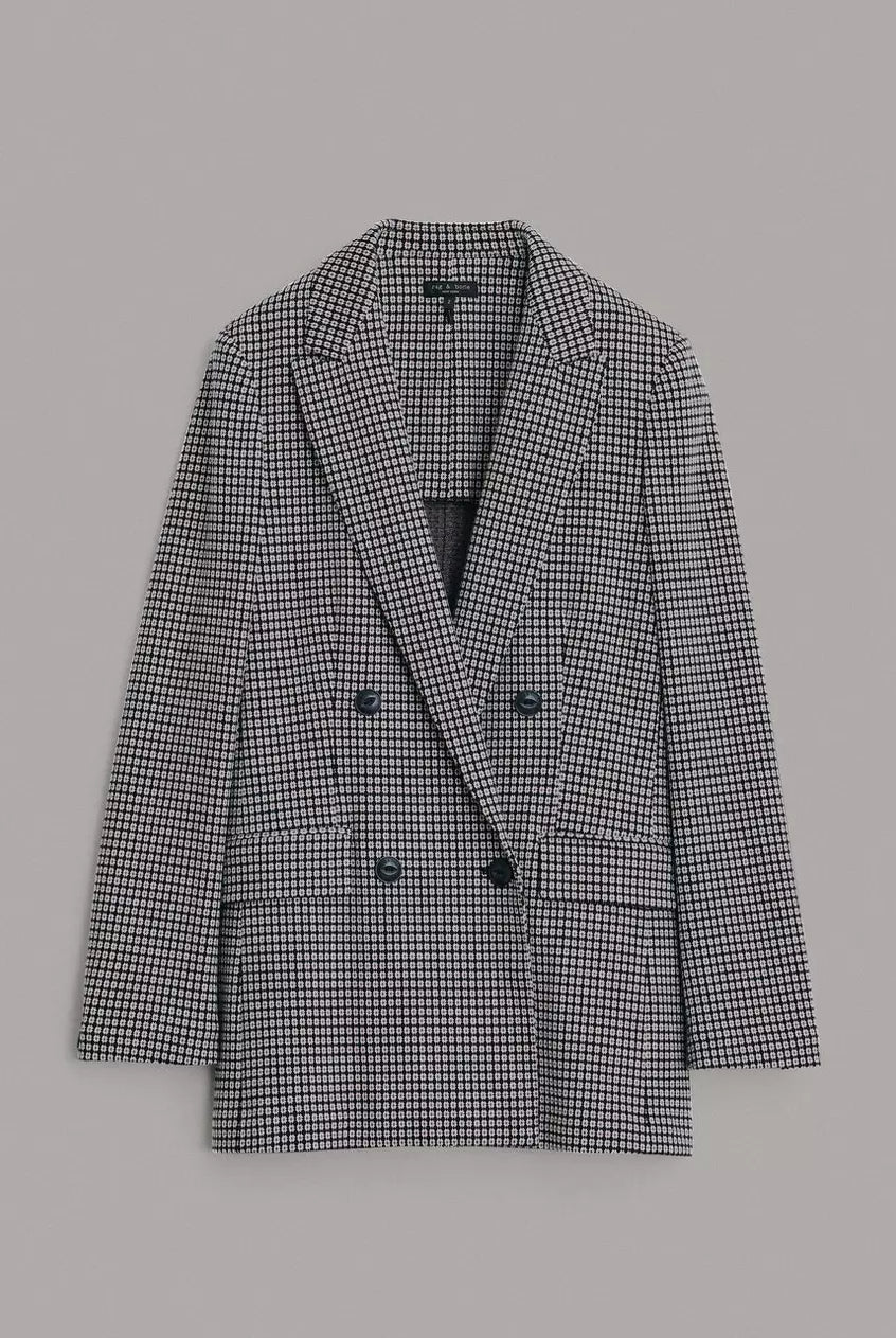Andie Printed Geo Blazer - Black Geo by Rag & Bone — view 6