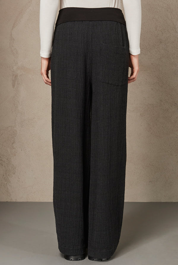 Checked Palazzo Trousers - Anthracite by Transit Par-Such — view 4