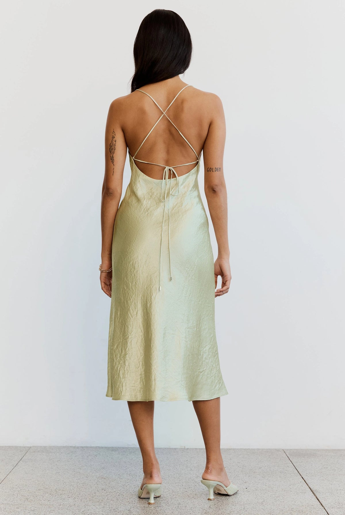 Crush Bias Cowl Slip Dress - Apple by Third Form — alternate view