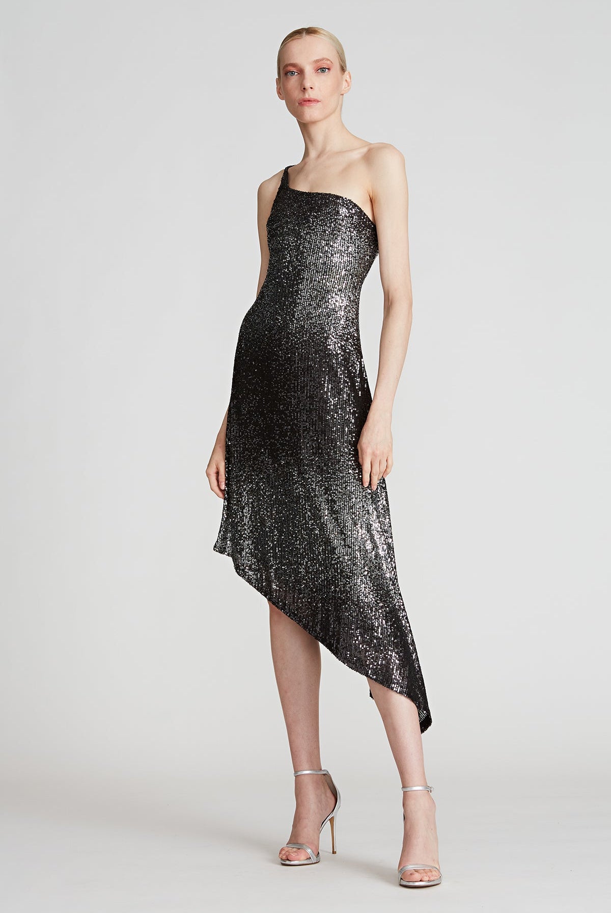 Ariah Ombre Sequin Dress - Black / Silver by Halston | 25 South Boutiques