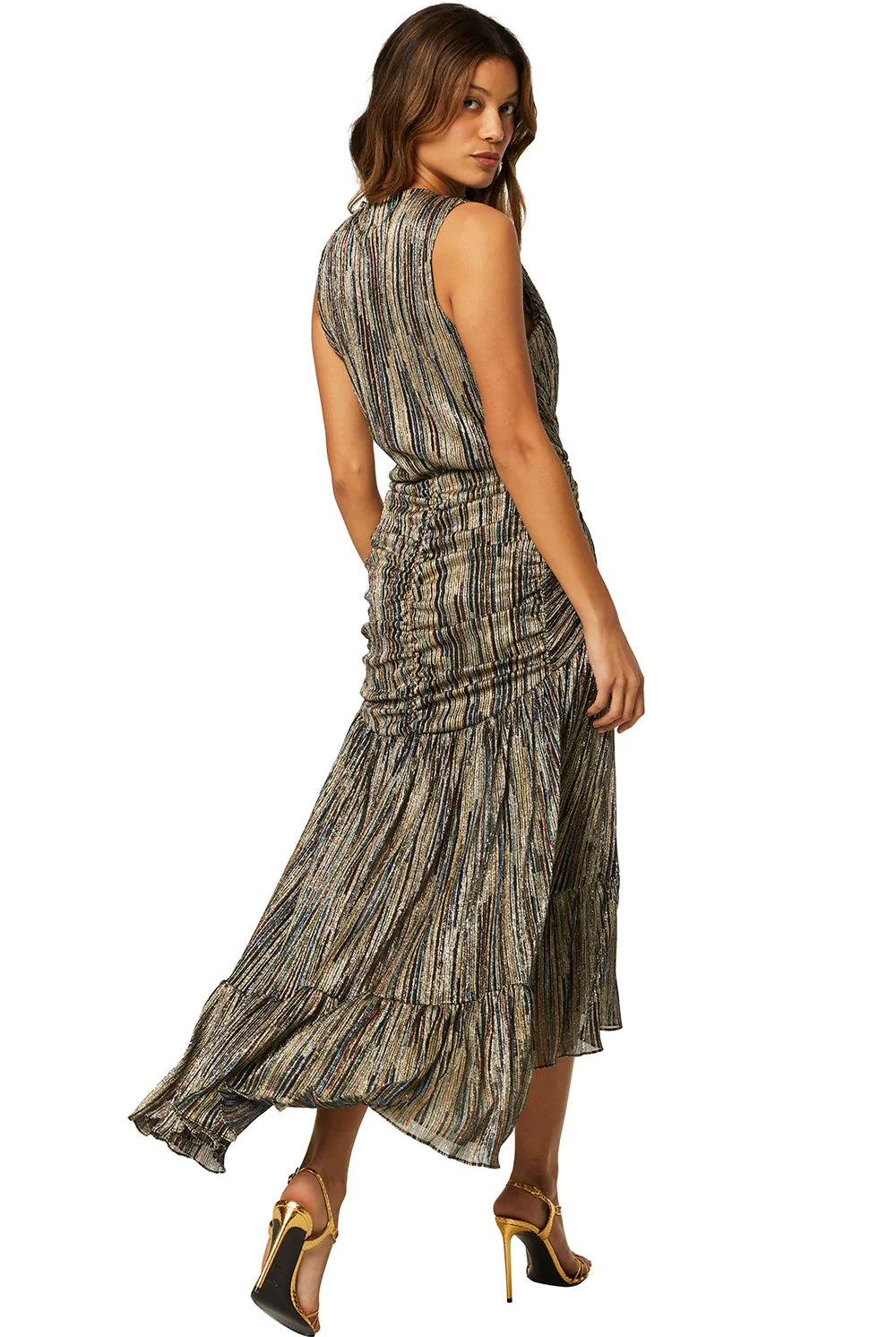 Ava Dress - Metallic Stripe by Misa — view 4