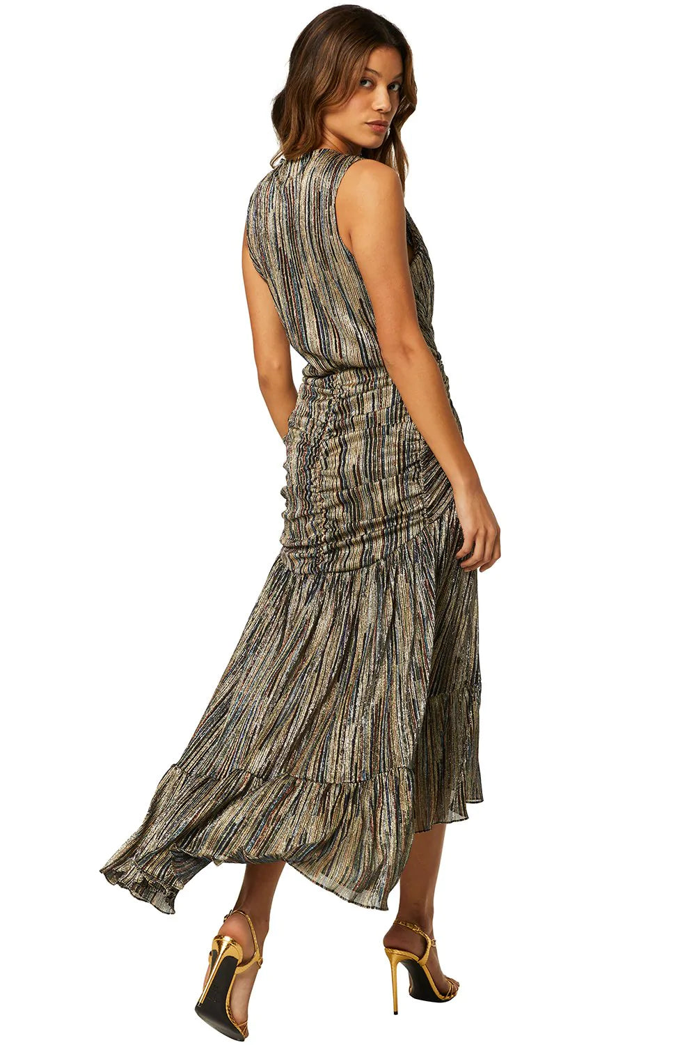 Ava Dress - Metallic Stripe by Misa — view 4