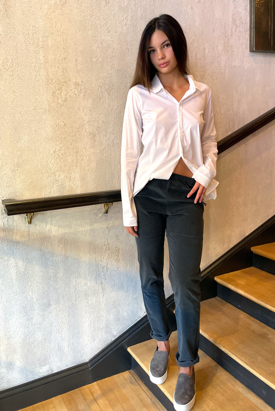 Button Down Shirt - White by Private 0204 — view 3