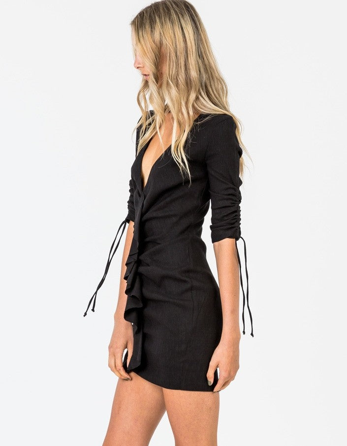 Superbe Ruffle Dress - Black by Bec & Bridge — alternate view
