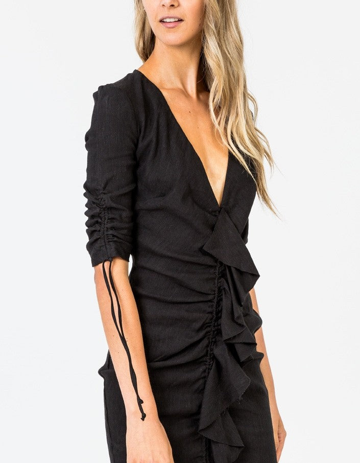 Superbe Ruffle Dress - Black by Bec & Bridge — view 4