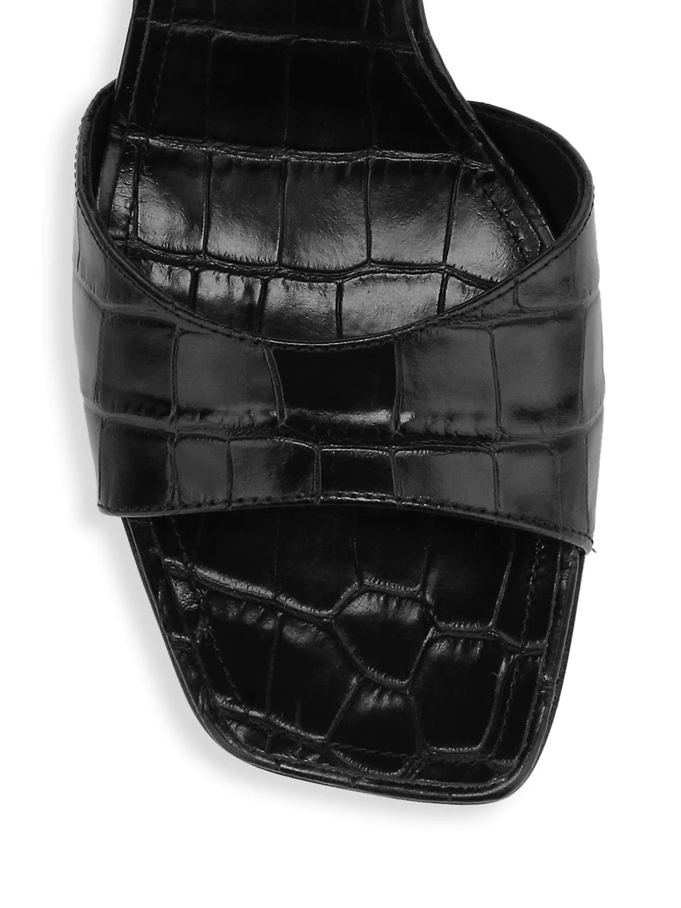 Posseni Leather Sandal - Black Crocodile by Schutz — view 4