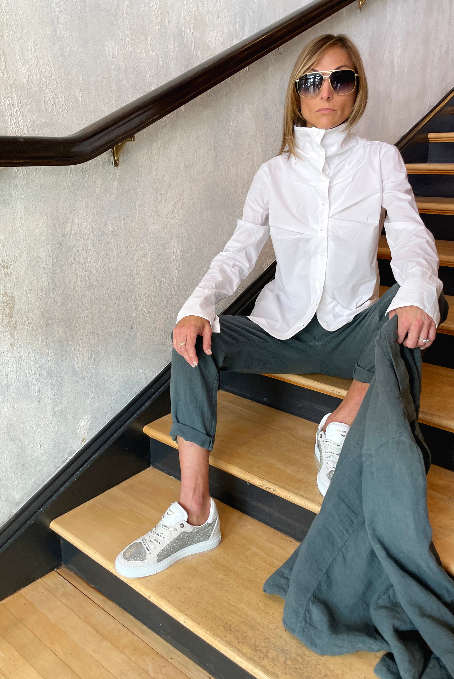 High Collar Shirt - White by Transit Par-Such — view 5