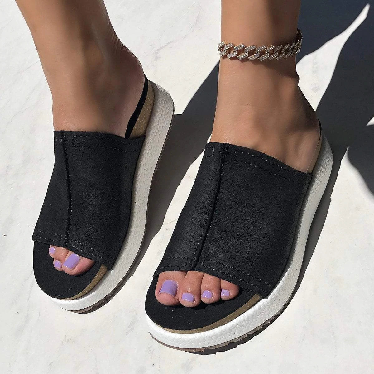 Wayside Wedge Sandal - Black by Off the Beaten Track — alternate view