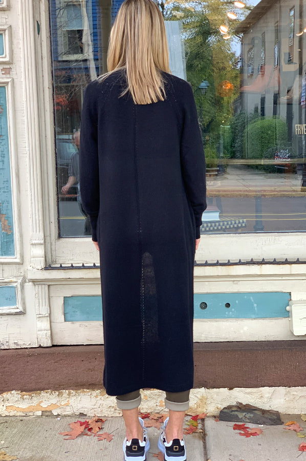 Cashmere Luxe Long Cardigan - Black by White + Warren — alternate view