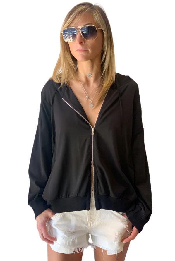 Zip Up Hoodie - Black by Transit Par-Such | 25 South Boutiques