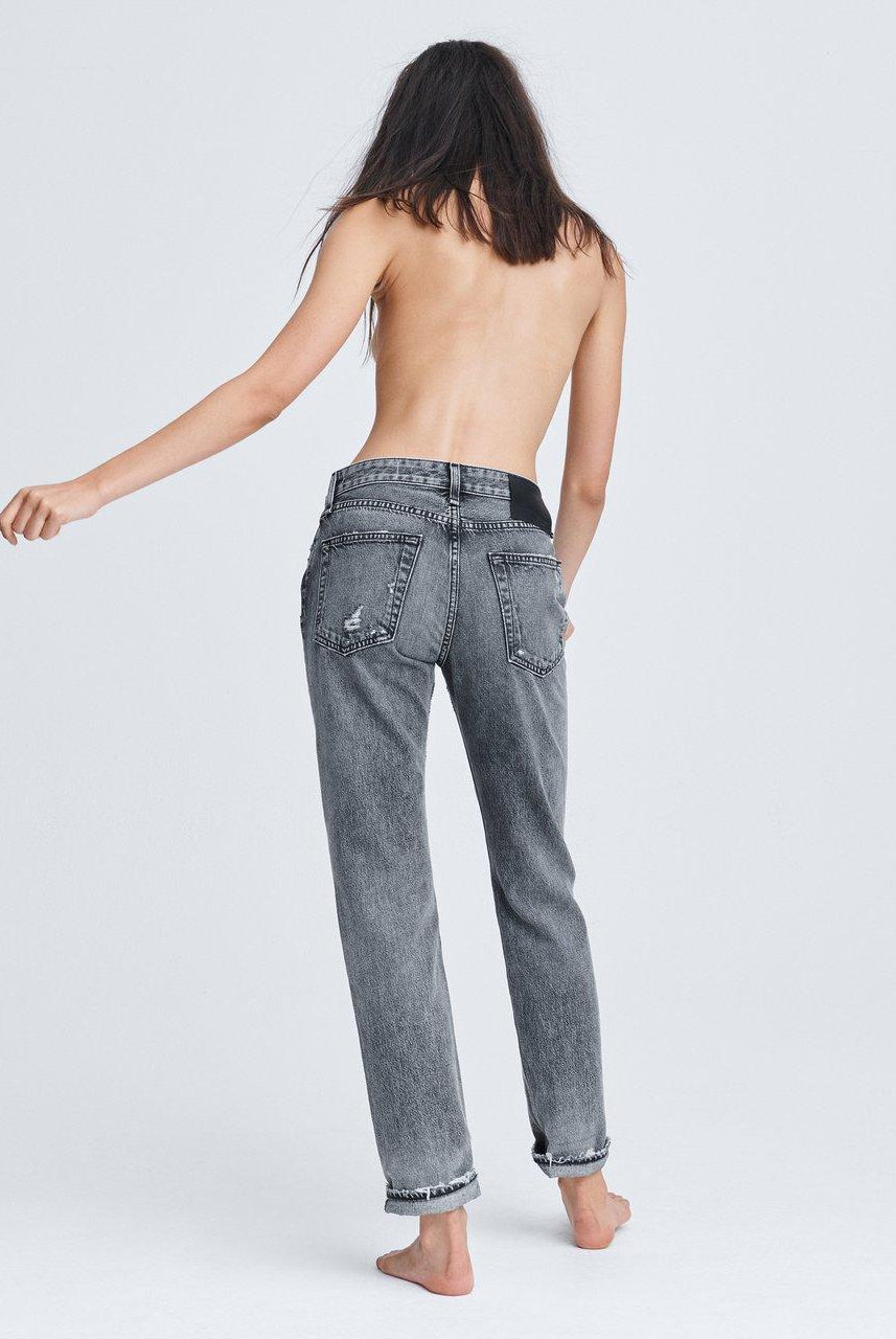 Rosa Mid Rise Boyfriend - Black Magic by Rag & Bone — view 3