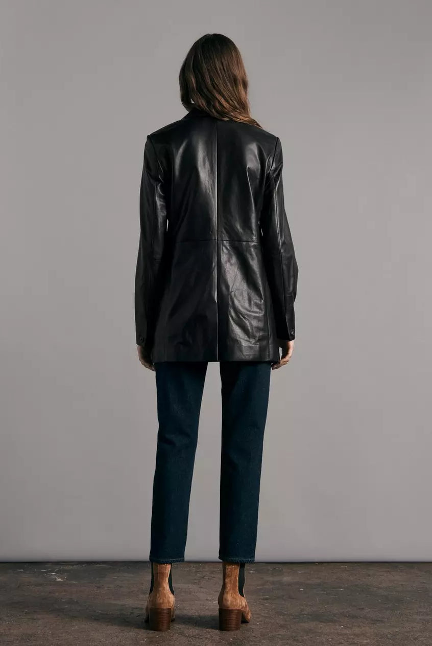 Charles Leather Blazer by Rag & Bone — view 4