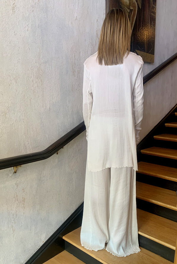 Wide Leg Pants - Ivory by Transit Par-Such — view 3