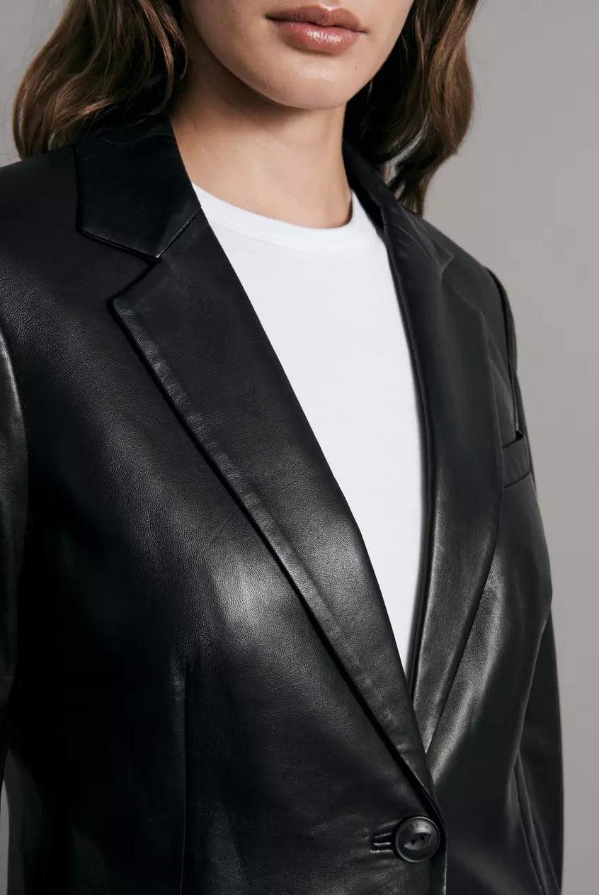Charles Leather Blazer by Rag & Bone — view 3
