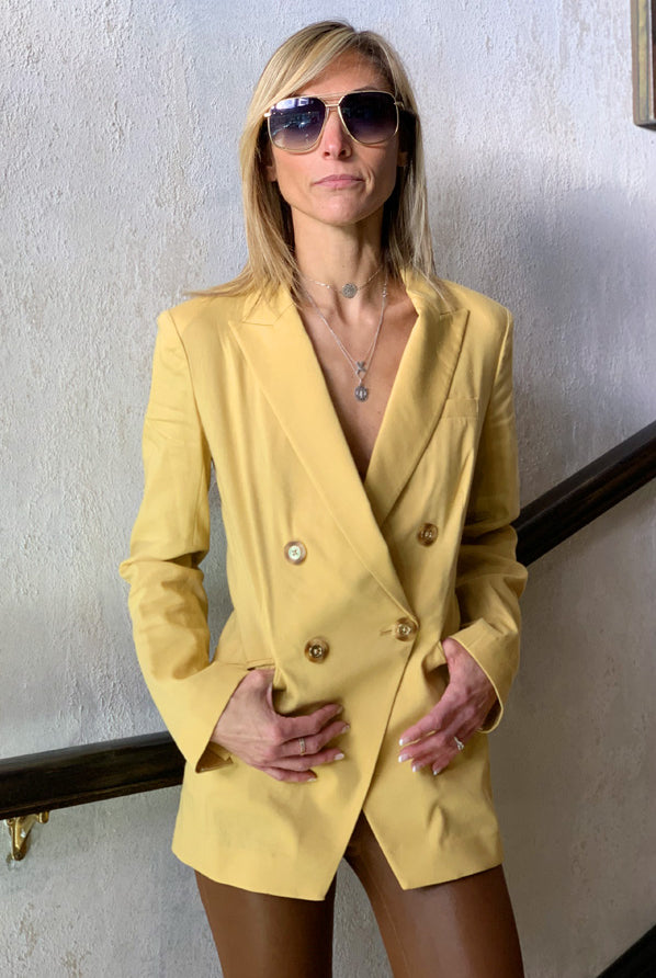 Nisha Boyfriend Jacket - Vintage Yellow by Veronica Beard — view 5
