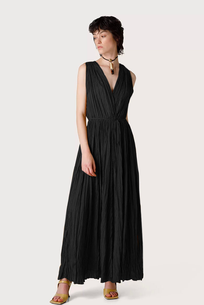 Crinkled Viscose Dress - Black by Seventy Venezia | 25 South Boutiques