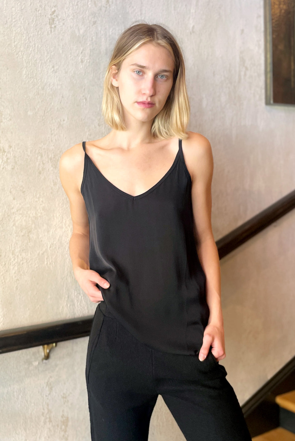 Silk Tank - Black by Private 0204 — alternate view