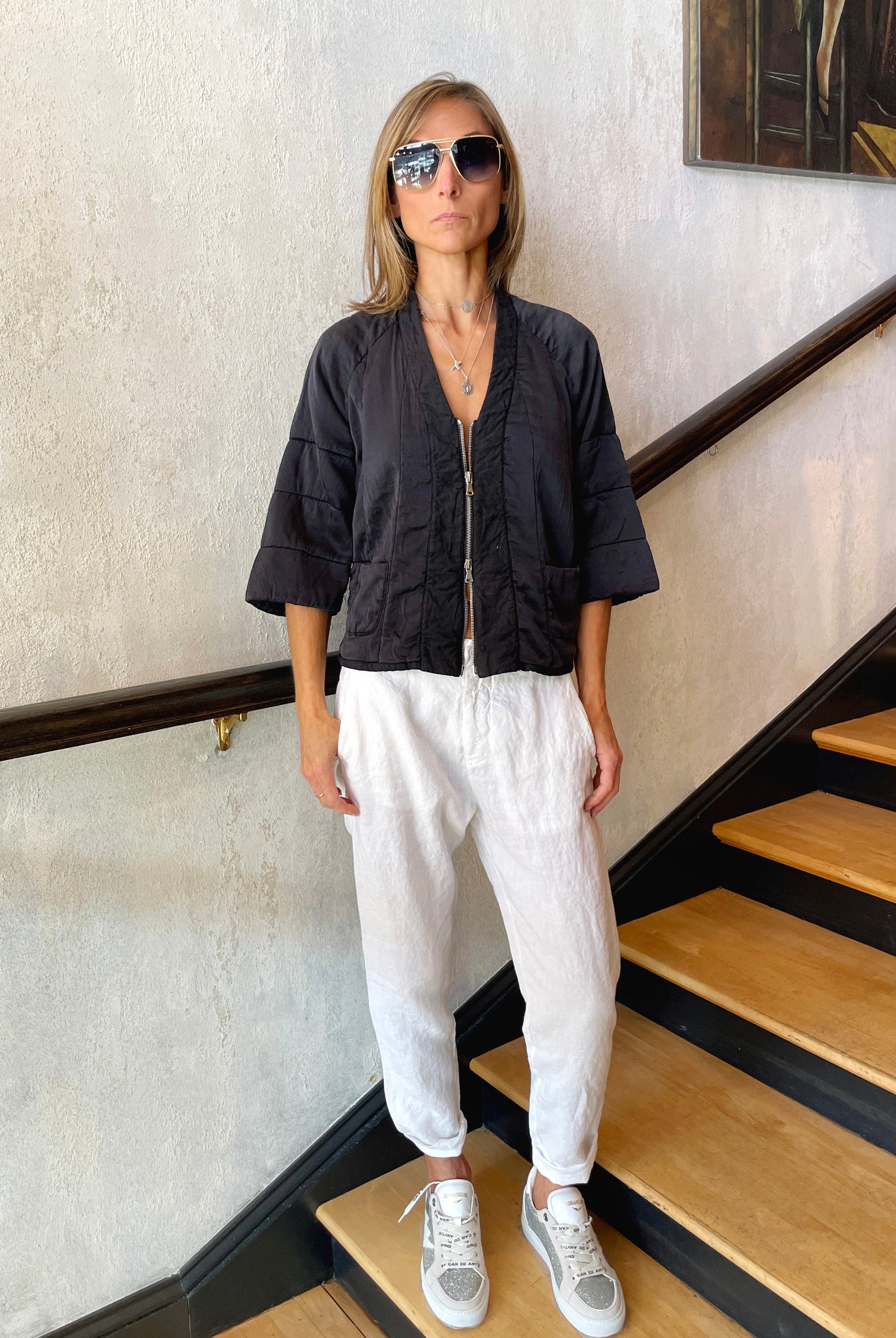 Regular Fit Linen Trousers - Ivory by Transit Par-Such — view 5