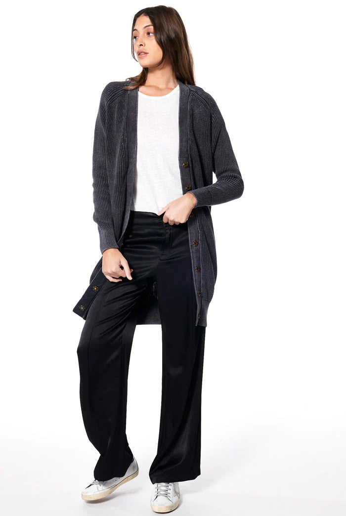 Melene Sweater Dress/Cardigan - Black Mineral Wash by Young Fabulous & Broke | 25 South Boutiques