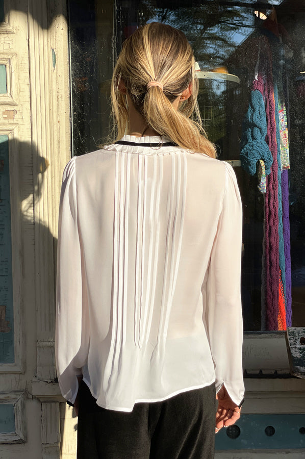 Lady Danbury Blouse - White by Go Silk — view 3