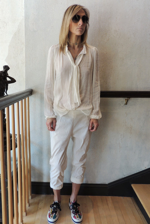 Tie Neck Blouse - Ivory by Beate Heymann — alternate view