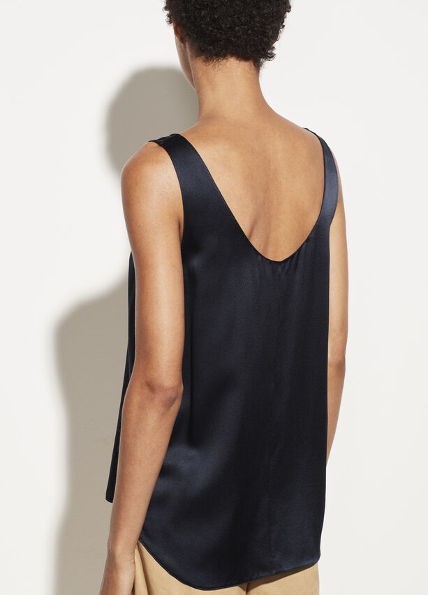 Satin Tank - Coastal Blue by Vince — view 4