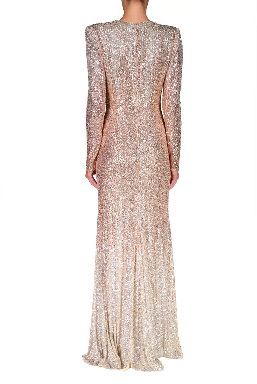 Floor-Length Sequin Gown - Blush by Badgley Mischka — view 3