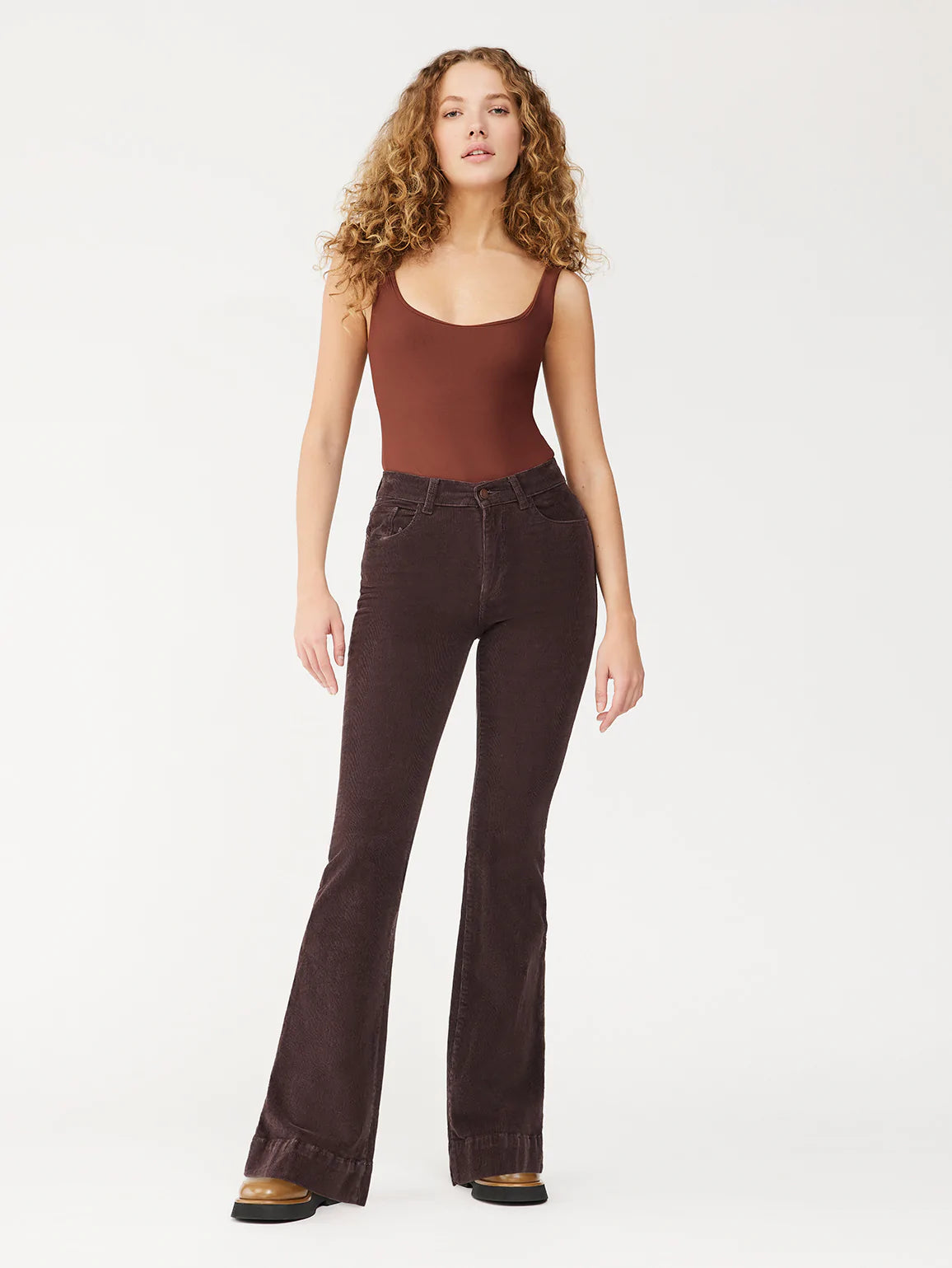 Bridget Corduroy Boot High Rise - Dark Cocoa by DL1961 | 25 South Boutiques