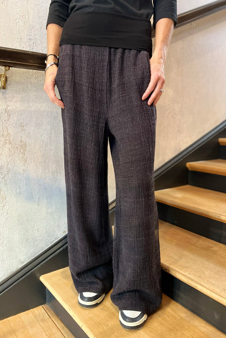 Checked Palazzo Trousers - Burgundy by Transit Par-Such — alternate view